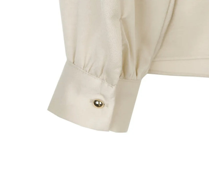 Korea Rockle Drape Scarf Blouse