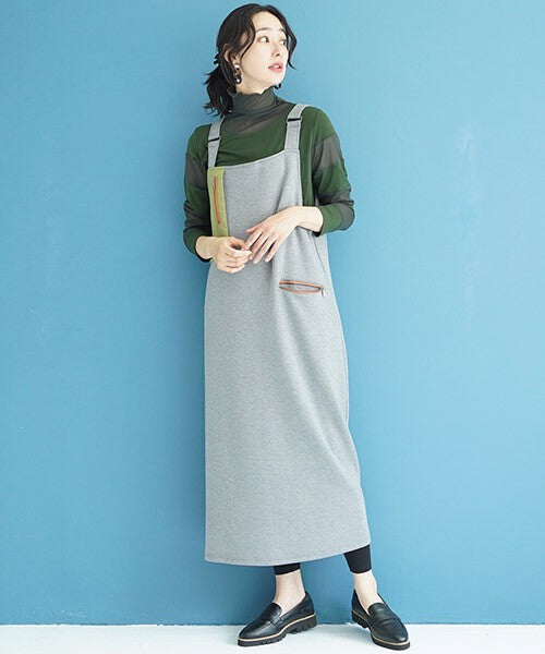 【OFV1003】Casual Dress Color Palette Stretch Jumperskirt