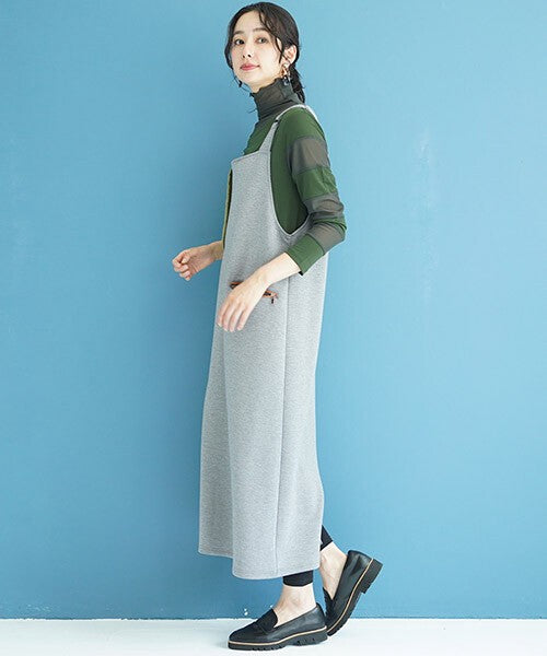 【OFV1003】Casual Dress Color Palette Stretch Jumperskirt