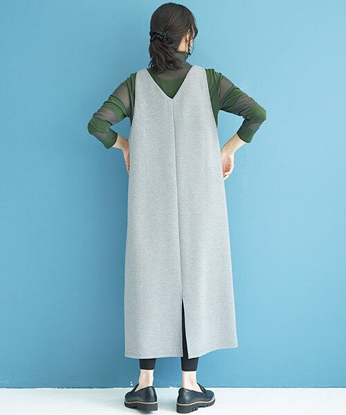 【OFV1003】Casual Dress Color Palette Stretch Jumperskirt