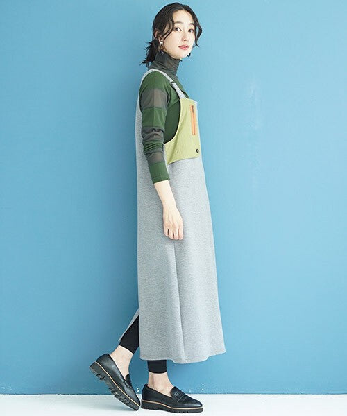 【OFV1003】Casual Dress Color Palette Stretch Jumperskirt