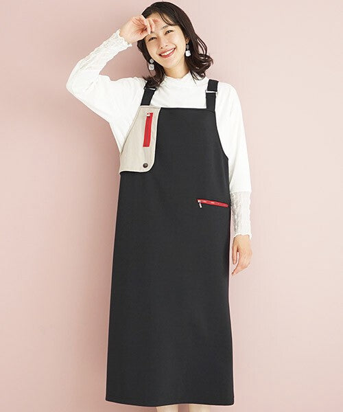 【OFV1003】Casual Dress Color Palette Stretch Jumperskirt