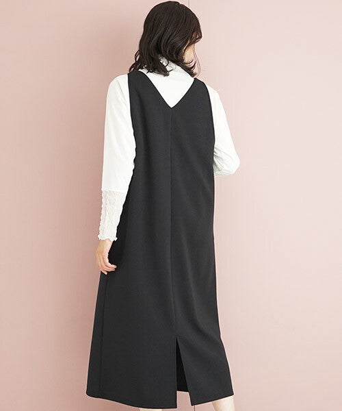 【OFV1003】Casual Dress Color Palette Stretch Jumperskirt