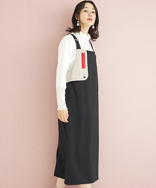 【OFV1003】Casual Dress Color Palette Stretch Jumperskirt