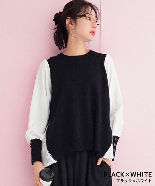 【OFV1004】T-shirt Round Neck Switching Cut-and-sew