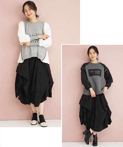 【OFV1006】Skort Design Wide Pants