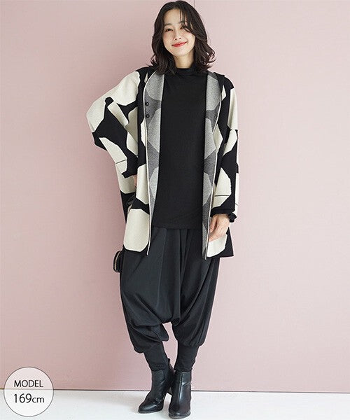 【OFV1012】Sweater/Knitwear Dolman Sleeve Hooded Knit Cardigan