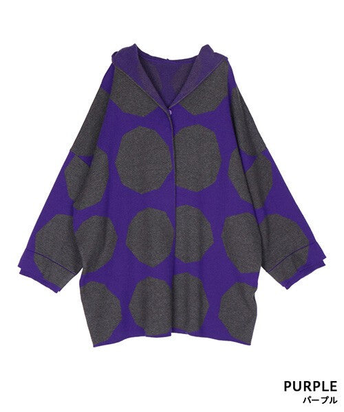 【OFV1012】Sweater/Knitwear Dolman Sleeve Hooded Knit Cardigan