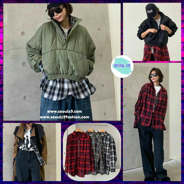 KPM809 ~ Checker Jacket / Top