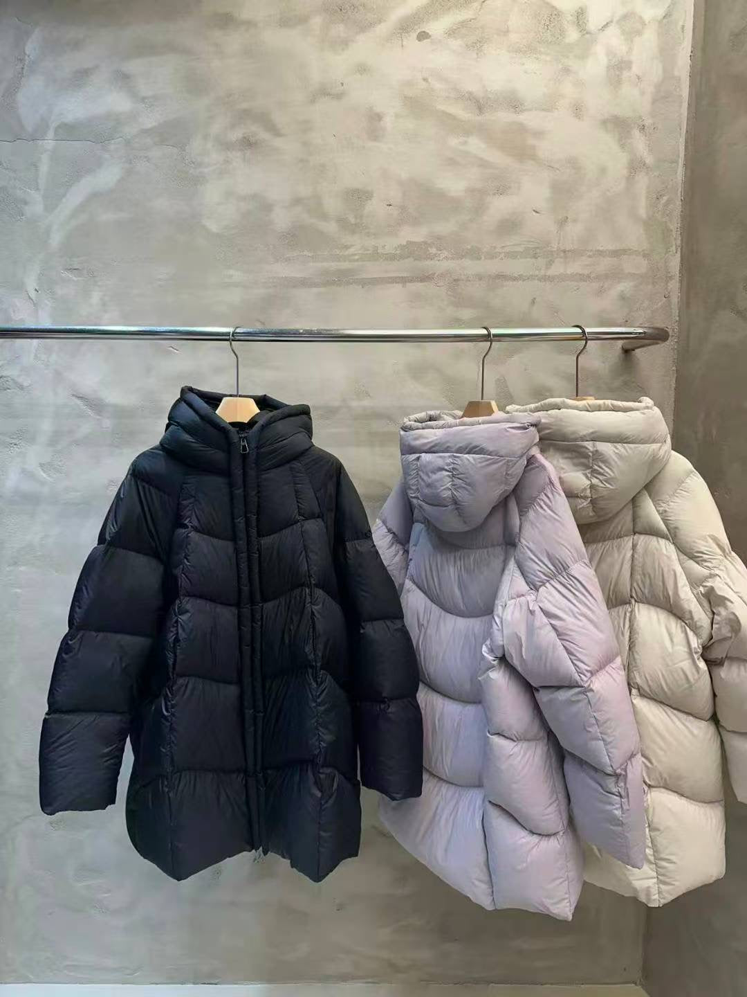 KWMS809 - Hooded Goose Down Long Jacket