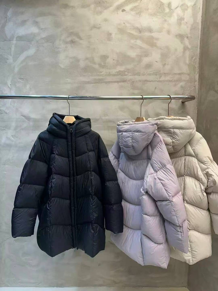 KWMS809 - Hooded Goose Down Long Jacket