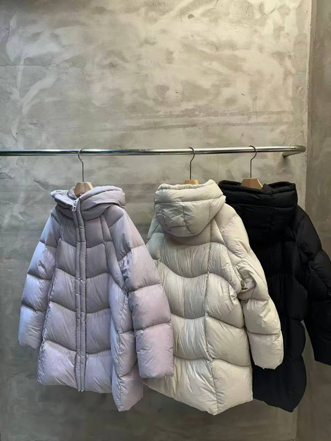 KWMS809 - Hooded Goose Down Long Jacket