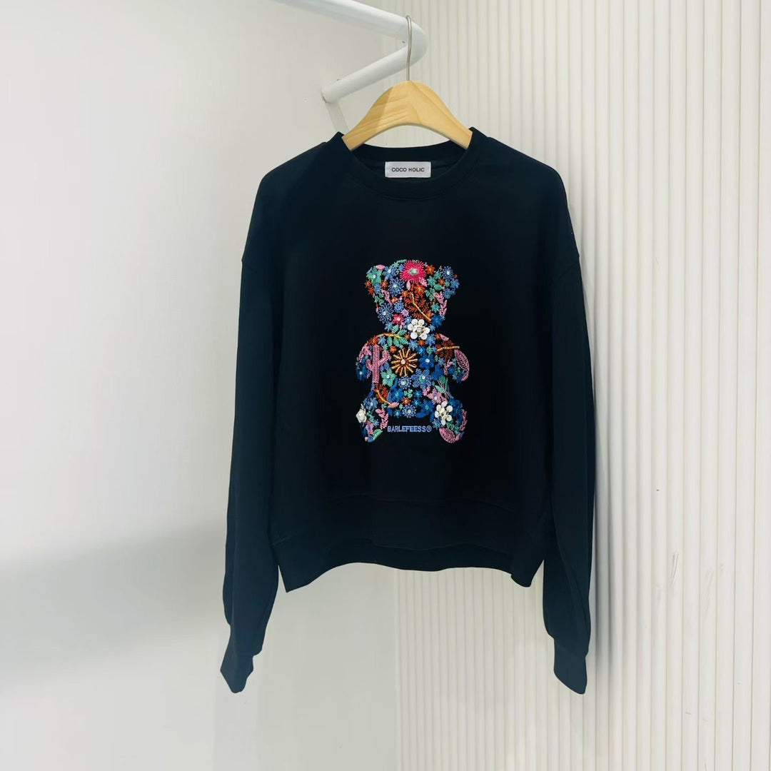 KCH602 - Floral Bear Sweater