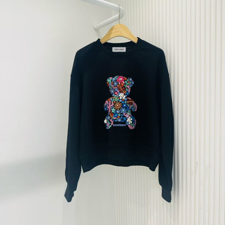 KCH602 - Floral Bear Sweater