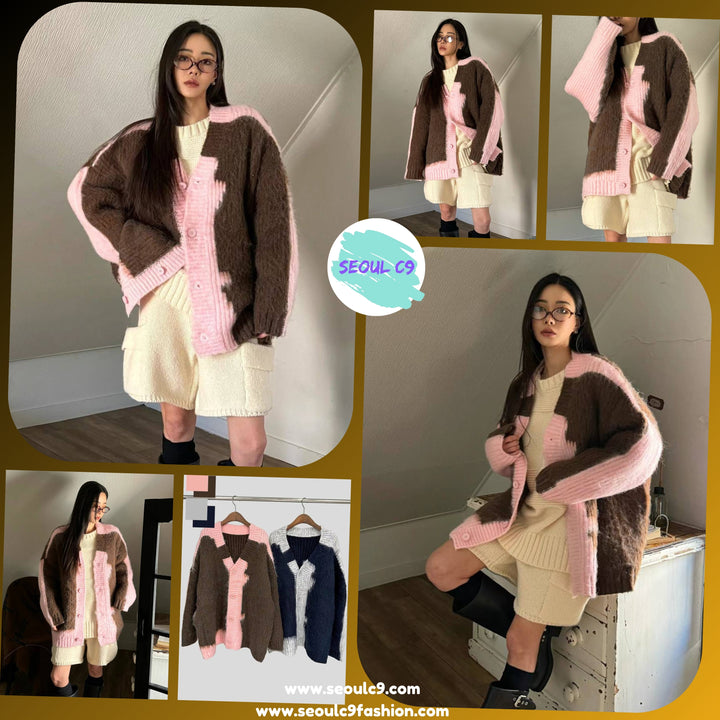 KYM207 ~ Wool Cow Cardigan