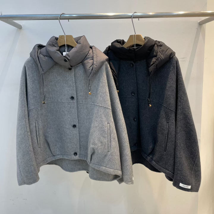 KEY604 - Handmade Wool + Down Hood Jacket