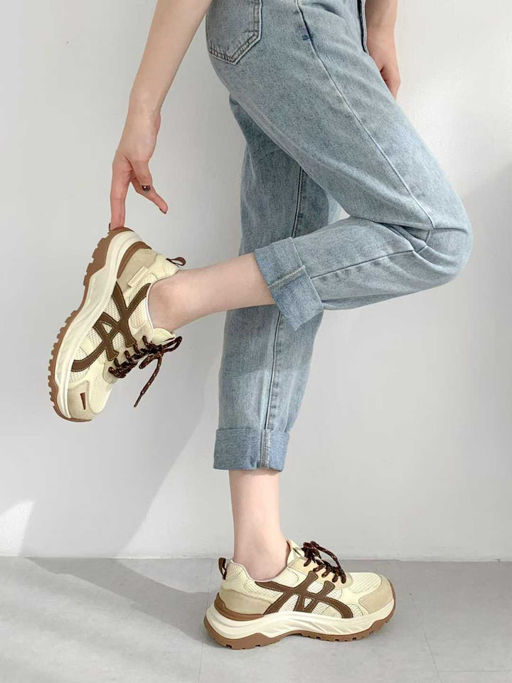 KNA604 - Lambskin & Cowhide Leather Shoes (4.5cm) (No Box)