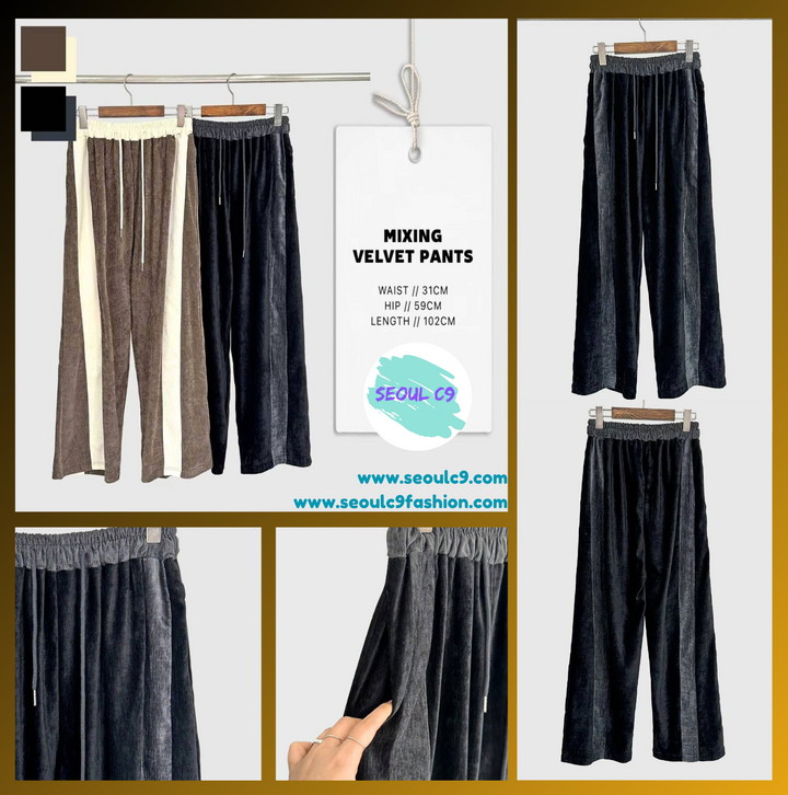 KYM215 ~ Mixing Velvet Pants