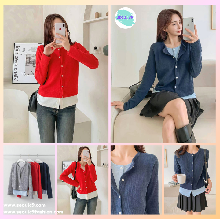 KJU121 ~ Layer Cardigan / Top