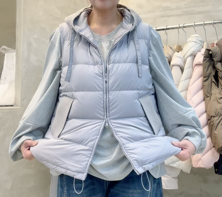 KWMS807 - Hooded Goose Down Vest