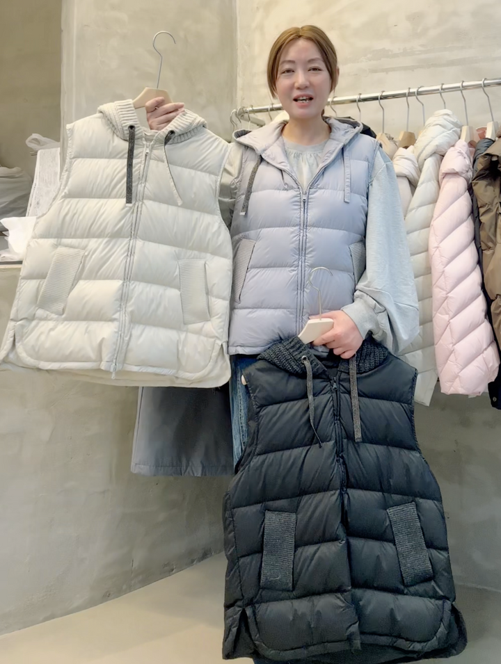 KWMS807 - Hooded Goose Down Vest