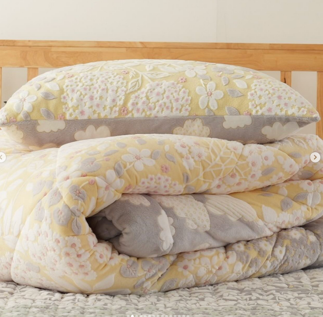 831 - Floral 極細纖維 絨毛被