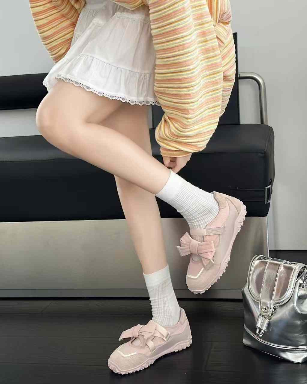 KLS501 ~ Ribbon Mary Jane Shoes (Cowhide) (No Box)