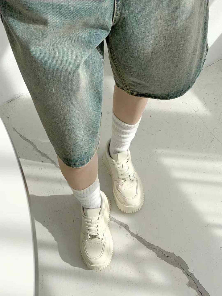 KNA507 ~ Lamb Skin Platform 6cm Shoes (No Box)