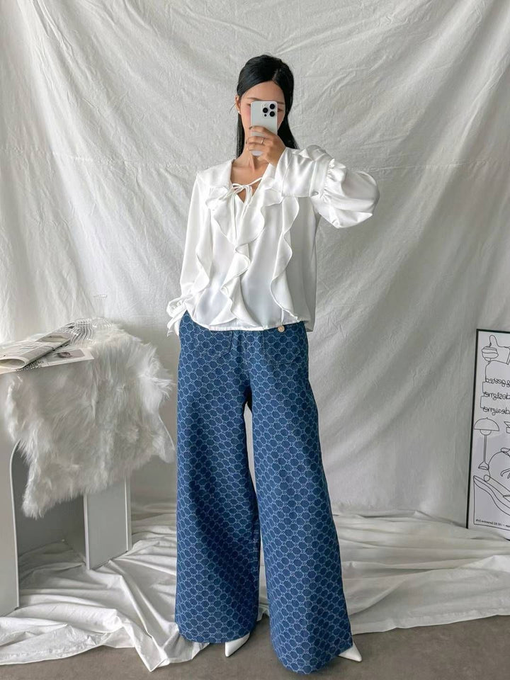 KOT622 ~ Denim Pattern Pants