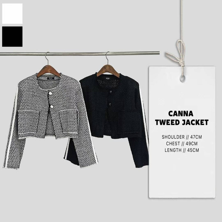 KYM201 ~ Canna Tweed Jacket (BLACK)