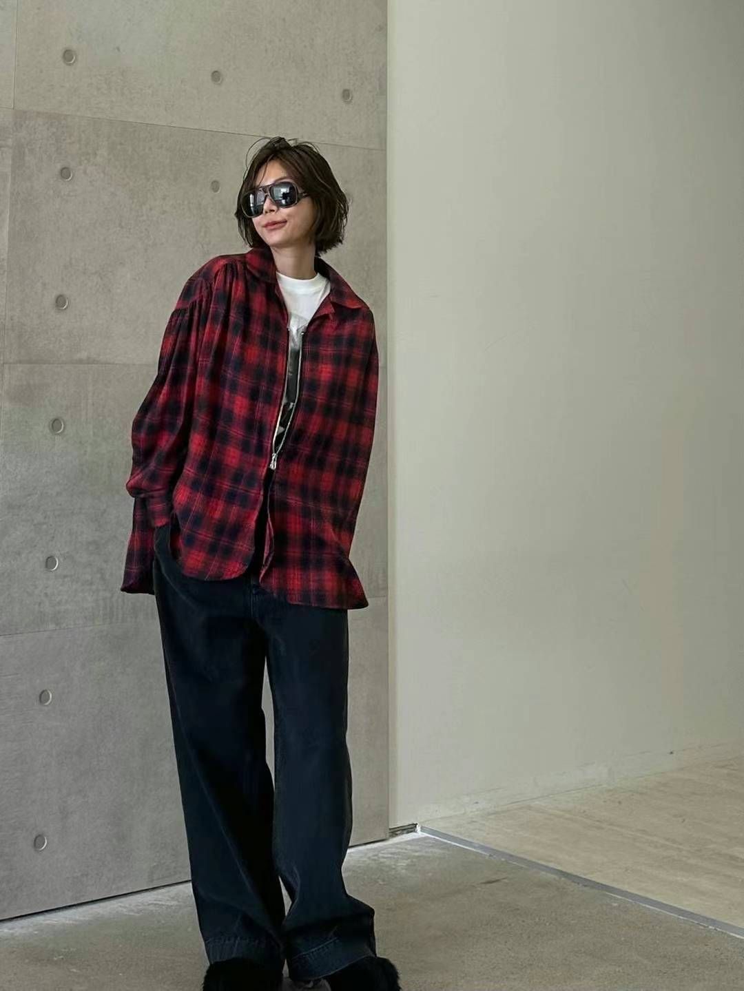 KPM809 ~ Checker Jacket / Top