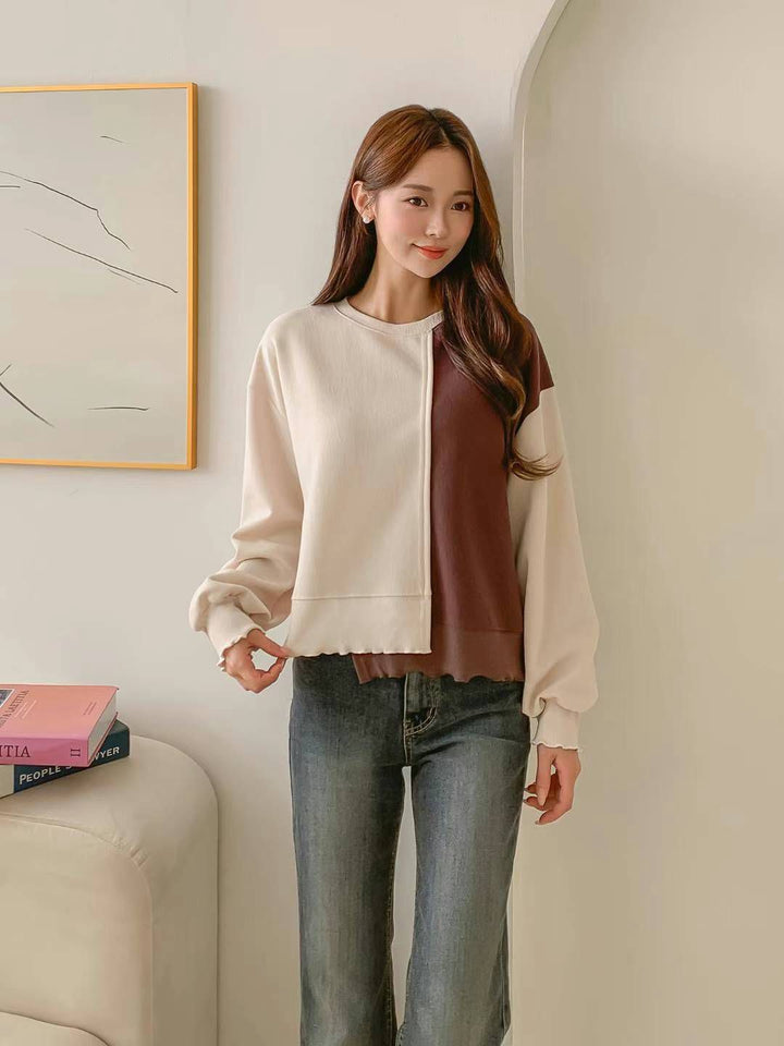 KJU123 ~ Two Tone Sweater