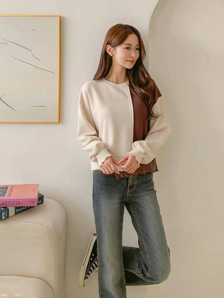 KJU123 ~ Two Tone Sweater