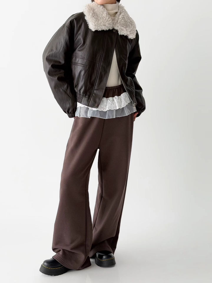 KMM1017 - Faux Leather Down Jacket