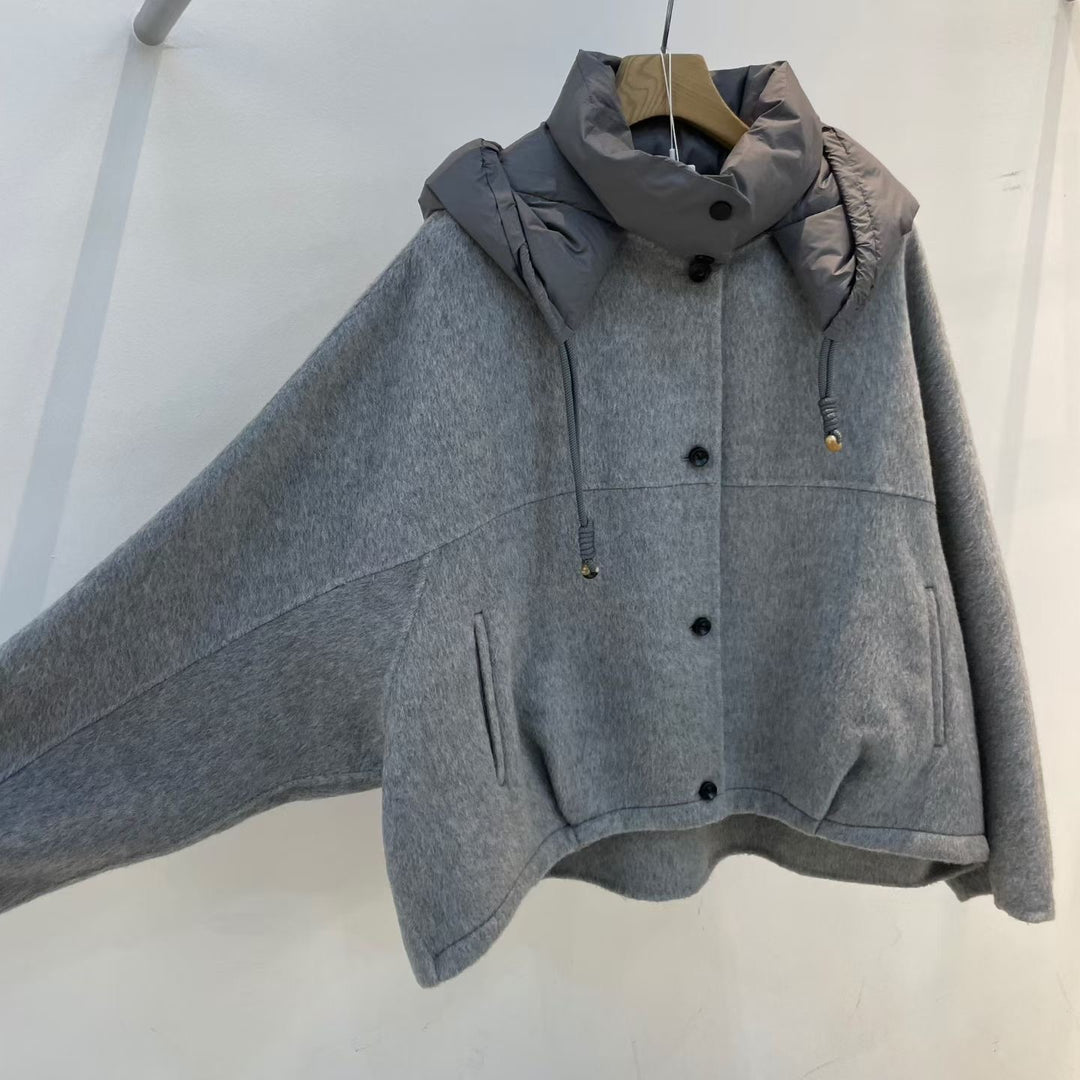 KEY604 - Handmade Wool + Down Hood Jacket