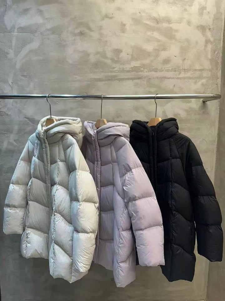 KWMS809 - Hooded Goose Down Long Jacket