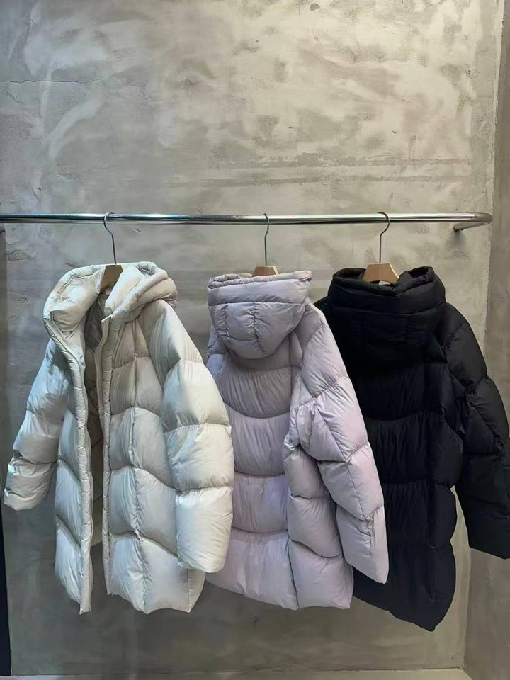 KWMS809 - Hooded Goose Down Long Jacket